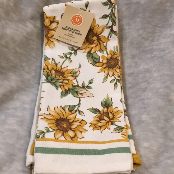 Martha Stewart Sunflower Kitchen Towels Set of 3 NWT Cotton 18x28” - Picture 2 of 16